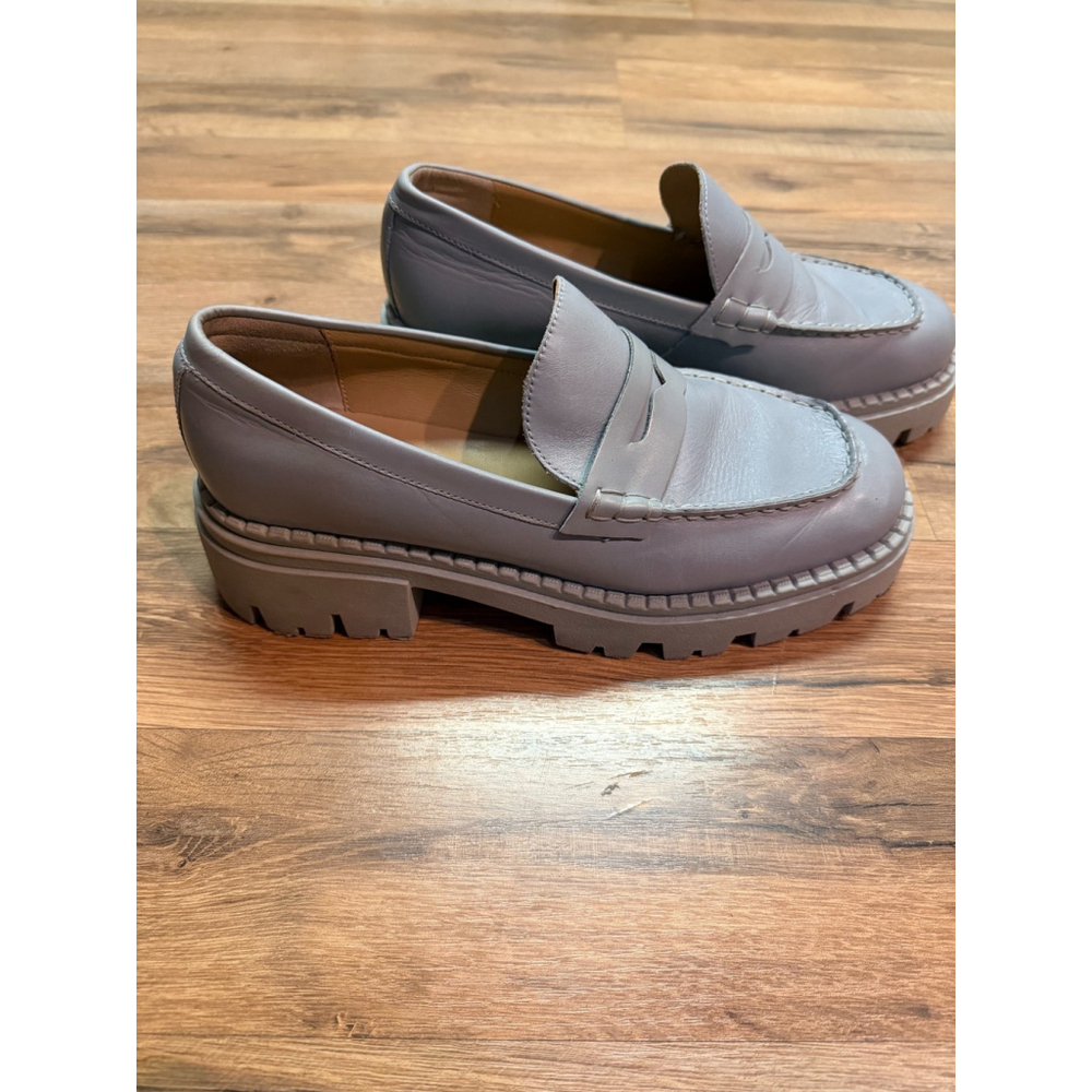 Free People Chunky Lug Sole Loafers in Light Gray